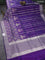 Banarasi uppada silk saree dual shade of bluish purple with allover thread & silver zari woven brocade weaves and silver zari woven border