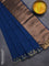 Bengal soft cotton saree cs blue with plain body and zari woven border