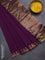 Bengal soft cotton saree purple with plain body and zari woven border