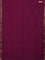 Bengal soft cotton saree dark magenta pink with plain body and zari woven border