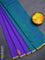 Arani semi silk saree dual shade of violet and dual shade of green with thread woven buttas and piping border