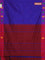 Arani semi silk saree blue and maroon with thread woven buttas and thread woven butta border