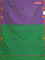 Arani semi silk saree dual shade of greenish violet and green with thread woven buttas and thread woven butta border