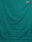 Arani semi silk saree teal blue shade with allover zari weaves in borderless style