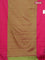 Arani semi silk saree dual shade of sap green and pink with allover copper zari weaves and zari checked border