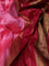 10 Yards silk saree candy pink and maroon with plain body and zari woven border