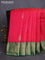 Bangalori silk saree reddish pink and green with zari woven buttas and zari woven border