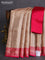 Banarasi tissue silk saree gold and pink with allover zari woven brocade weaves and zari woven border