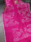 Chiniya silk saree magenta pink with allover bandhani prints