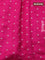 Chiniya silk saree magenta pink with allover bandhani prints