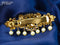 Antique hair clip small size lakshmi design with kemp & cz stones and pearl hangings