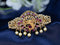 Antique Hair clip medium size peacock design with pink kemp & cz stones and pearl hangings