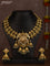 Antique necklace elephant design with jadau kundan stones and green beads hanging