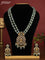 Beaded double layer mint green necklace tiruapti balaji pendant with cz stones and pearl & beads hanging in victorian finish