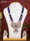 Beaded multilayer violet necklace with kundan & cz stones and pearl & beads hanging in victorian finish