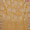 Assam silk saree yellow with allover prints and zari woven border