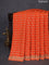Banarasi crepe saree orange with allover thread & zari geometric weaves and woven border