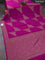 Banarasi crepe saree magenta pink with allover thread & zari geometric weaves and woven border