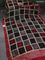 Chanderi silk cotton saree sandal black and red with allover geometric prints and banarasi style border