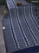 Chanderi silk cotton saree dark blue and beige with allover zig zag prints & mirror work and woven border