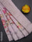 Chanderi silk cotton saree baby pink with allover floral digital prints and thread & zari woven border