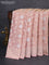 Banarasi tissue silk saree pastel peach with allover thread & zari woven floral weaves and zari woven border
