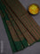 Banarasi semi matka saree green with allover thread woven leaf butta weaves in borderless style