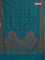 Banarasi semi matka saree teal blue shade with allover thread weaves and thread woven border