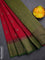 Banarasi semi matka saree pink and mehendi green with thread & zari woven buttas and banarastyle border