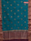 Banarasi semi matka saree teal green and wine shade with thread & zari woven buttas and banarastyle border