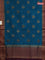 Banarasi semi matka saree teal blue and wine shade with thread & zari woven buttas and banarasi style border