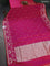 Banarasi semi katan silk saree dual shade of reddish pink with allover zari woven buttas and rich zari woven border