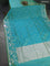 Banarasi semi katan silk saree dual shade of teal bluish green with allover zari woven buttas and rich zari woven border