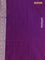 Banarasi semi katan silk saree purple with allover silver & gold zari weaves and floral zari woven border