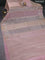 Banarasi tissue semi silk saree pastel pink with zari weaves & buttas and floral zari woven butta border