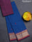 Chettinad cotton saree cs blue and dark pink with thread woven buttas and zari woven border