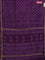 Chanderi bagru saree purple with allover leaf butta prints and small zari woven border