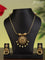 Antique attigai necklace lakshmi pendant with kemp & cz stones and pearl hangings
