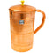 Pure Copper Jug with Circular Stripes Design