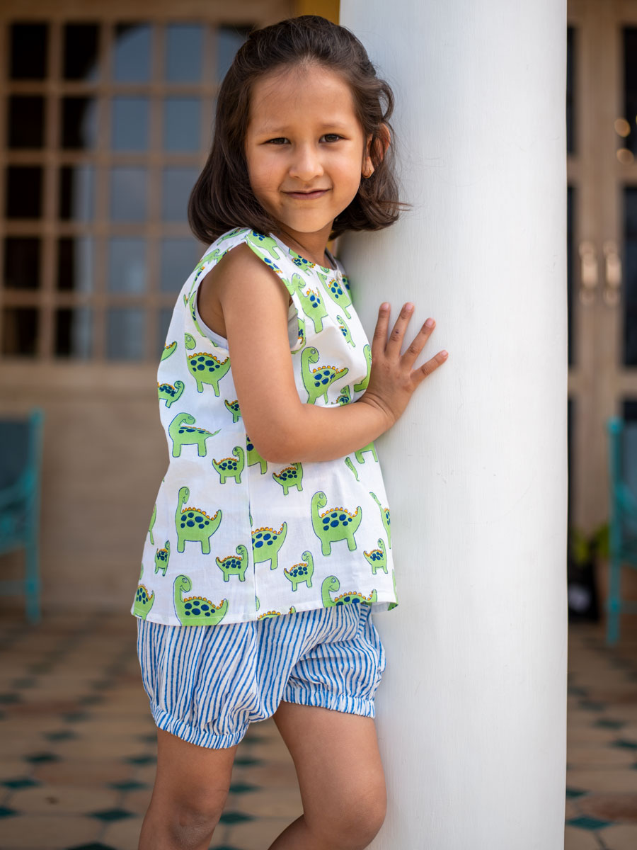 Dino Organic Cotton Top & Shorts Set