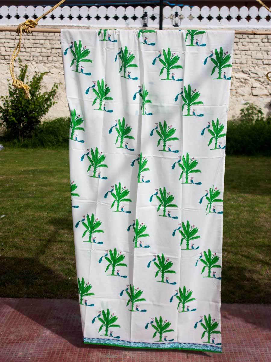 Kadali Block Printed Cotton Curtain