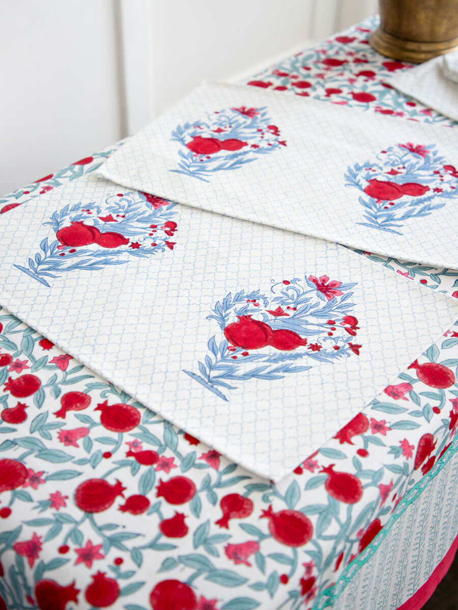Pinar Block Printed Cotton Table Mats