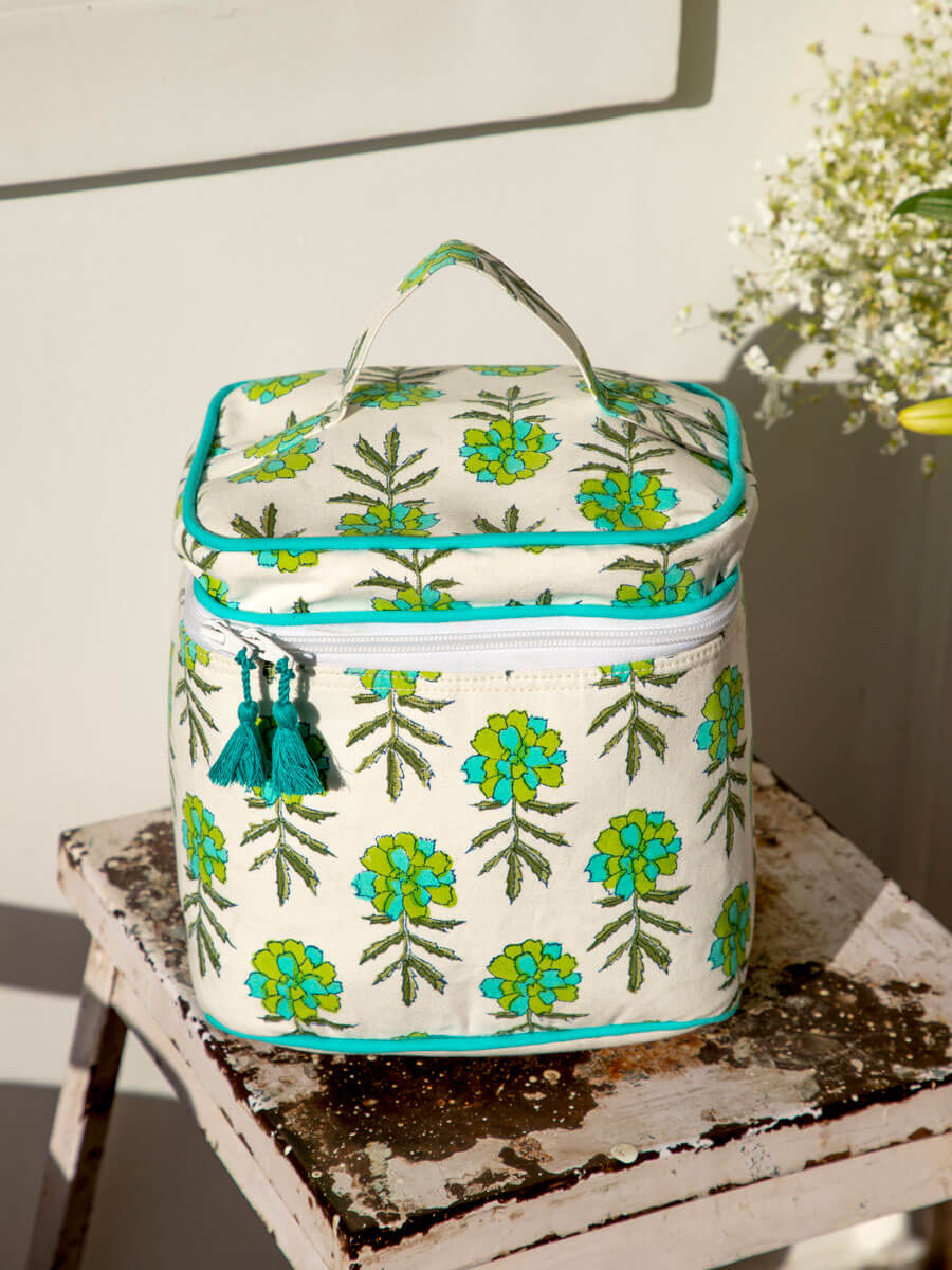 Megha Block Printed Cotton Vanity Case