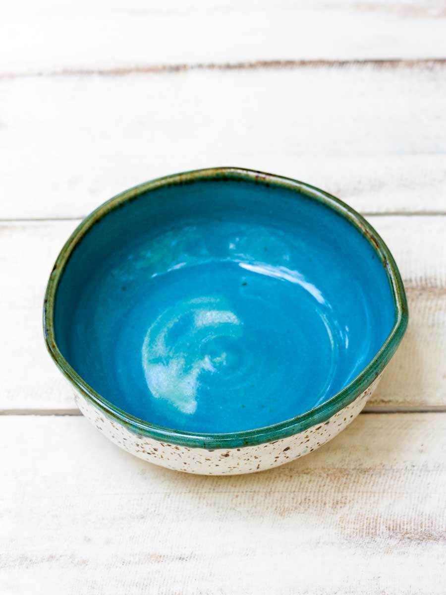 Waterfall Uneven Round Ceramic Bowl - Large
