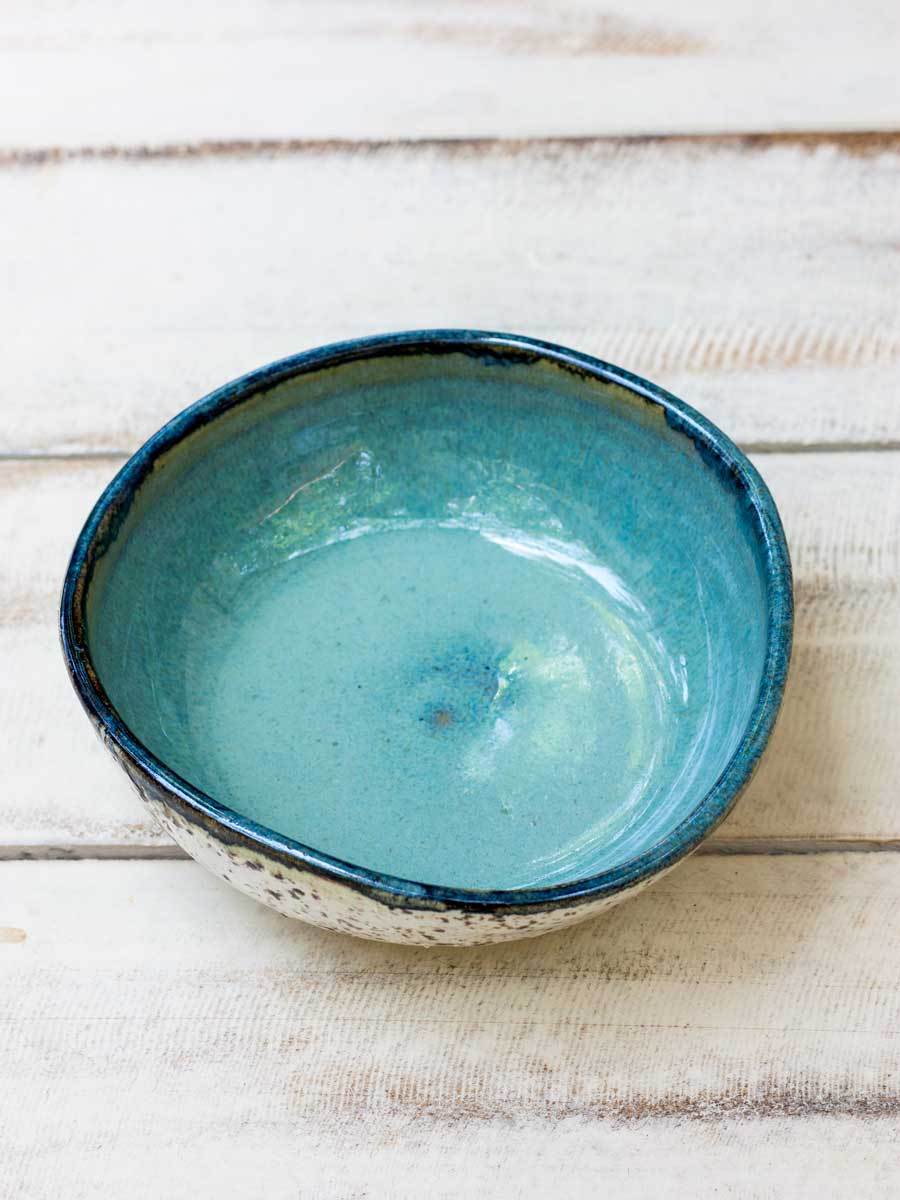 Ocean Uneven Round Ceramic Bowl - Large