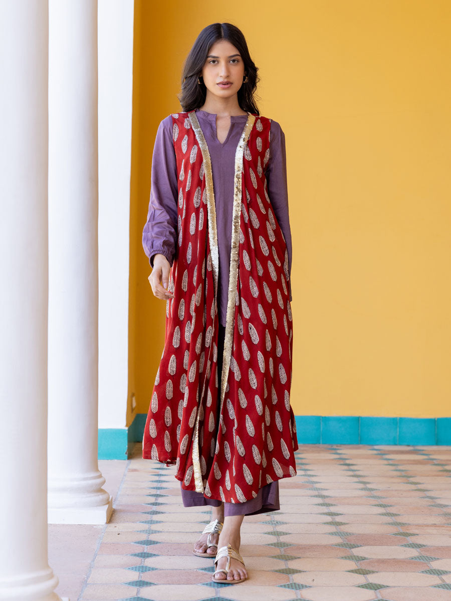 Set of 3 - Apsara Top, Palazzo and Cape