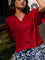 Solid Red Slub Short Top