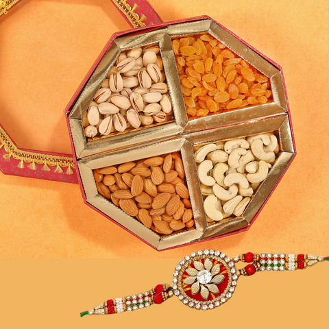 Rakhi with 4 Dryfuit Combo Gift Box