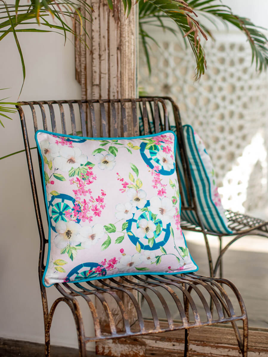 Sakura Cotton Cushion Cover - 16 Inch