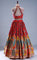 Multicolor Peacock Georgette Lehenga with Heavy Peacock Print Blouse & Halter Neck